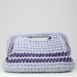 Big Purple & Gray Clutch Bag