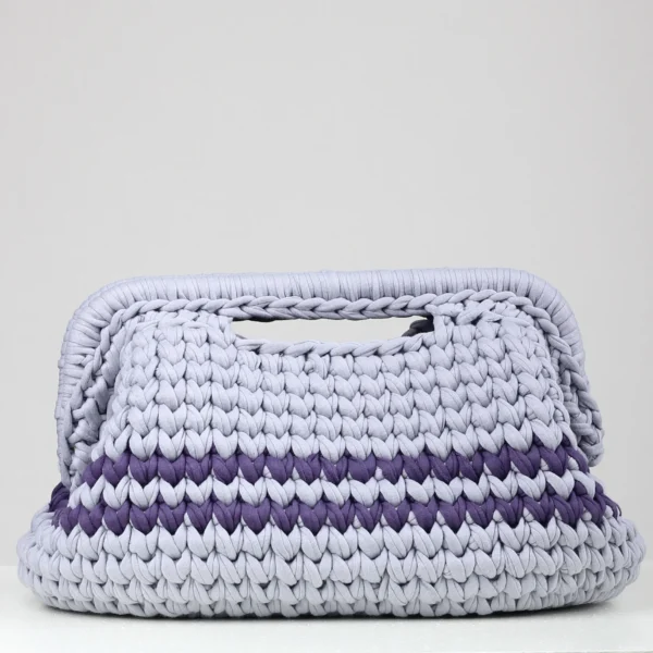 Big Purple & Gray Clutch Bag