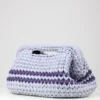 Big Purple & Gray Clutch Bag