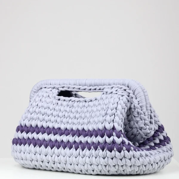 Big Purple & Gray Clutch Bag