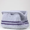 Big Purple & Gray Clutch Bag
