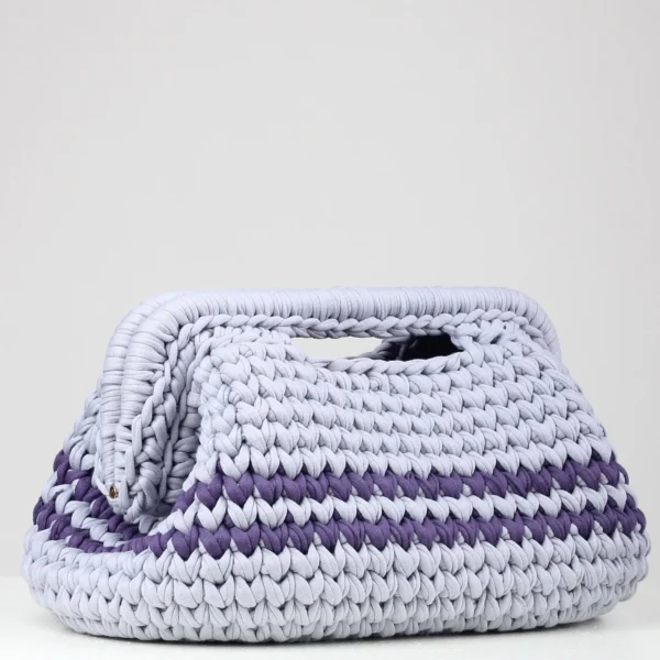 Big Purple & Gray Clutch Bag