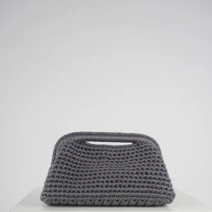 Small Grey Leather Clutch