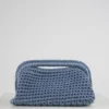 Small Blue Leather Clutch