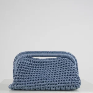 Small Blue Leather Clutch
