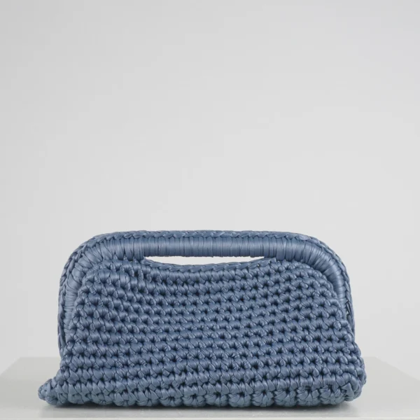 Small Blue Leather Clutch