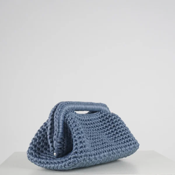 Small Blue Leather Clutch