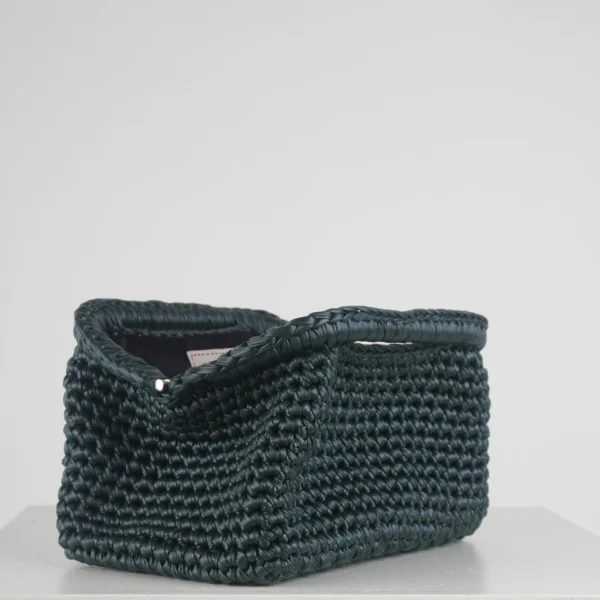 Small Olive Leather Clutch