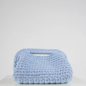 Small Baby Blue Glittery Clutch