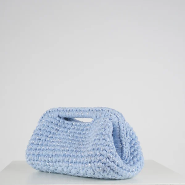 Small Baby Blue Glittery Clutch