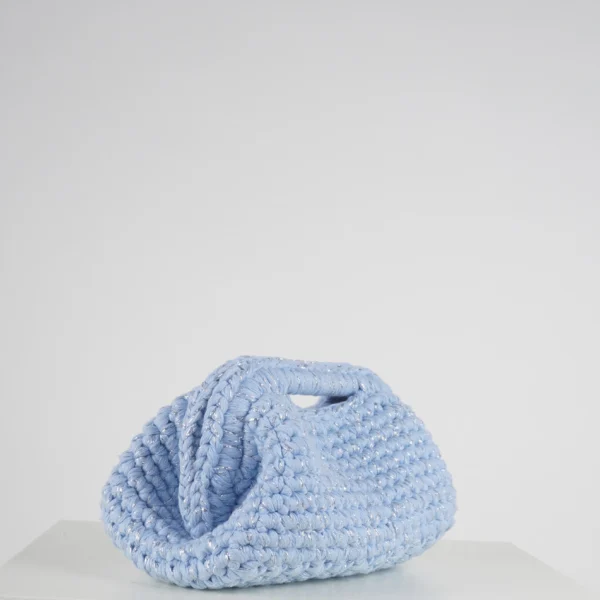 Small Baby Blue Glittery Clutch