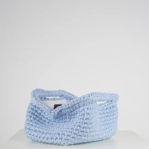 Small Baby Blue Glittery Clutch