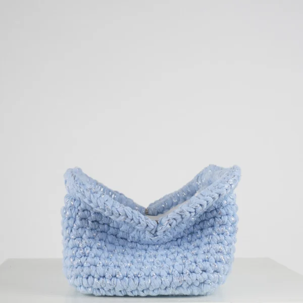 Small Baby Blue Glittery Clutch