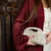 Small White Glittery Clutch