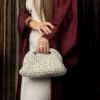 Small White Glittery Clutch