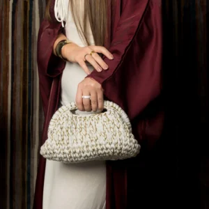 Small White Glittery Clutch