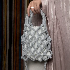 Light Grey Glittery Net