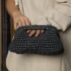Small Dark Grey Glittery Clutch