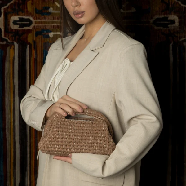 Small Brown Glittery Clutch