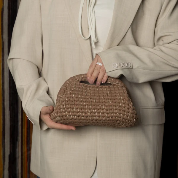 Small Brown Glittery Clutch